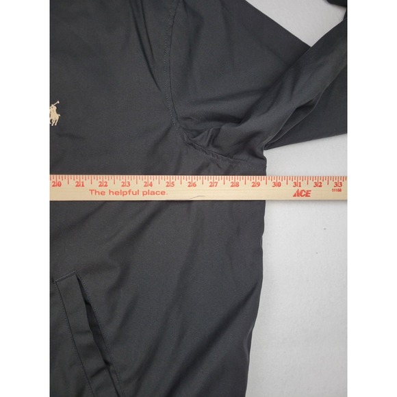 Vintage Polo Ralph Lauren Bomber Black Jacket Harrington Plaid Lining 2XB Big - Picture 9 of 10